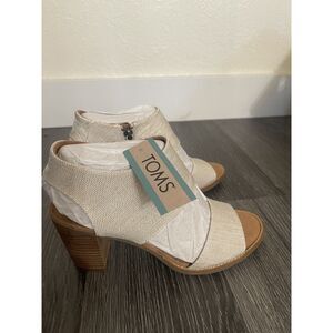 TOMS Women’s Majorca Cutout Heeled Sandals – Natural Yarn Dye | Size 7.5 | New